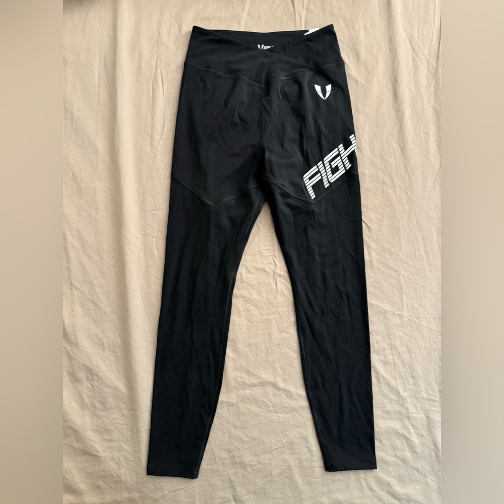 Firm Abs Leggings Women's Size M Black Workout Yoga Scrunch Butt Cargo Pockets